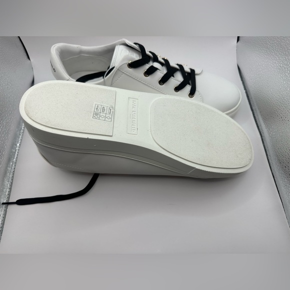 New!Karl Lagerfeld Paris Womens Cate Pins Cute Logo Charm White Sneakers Size 11 - Picture 7 of 10